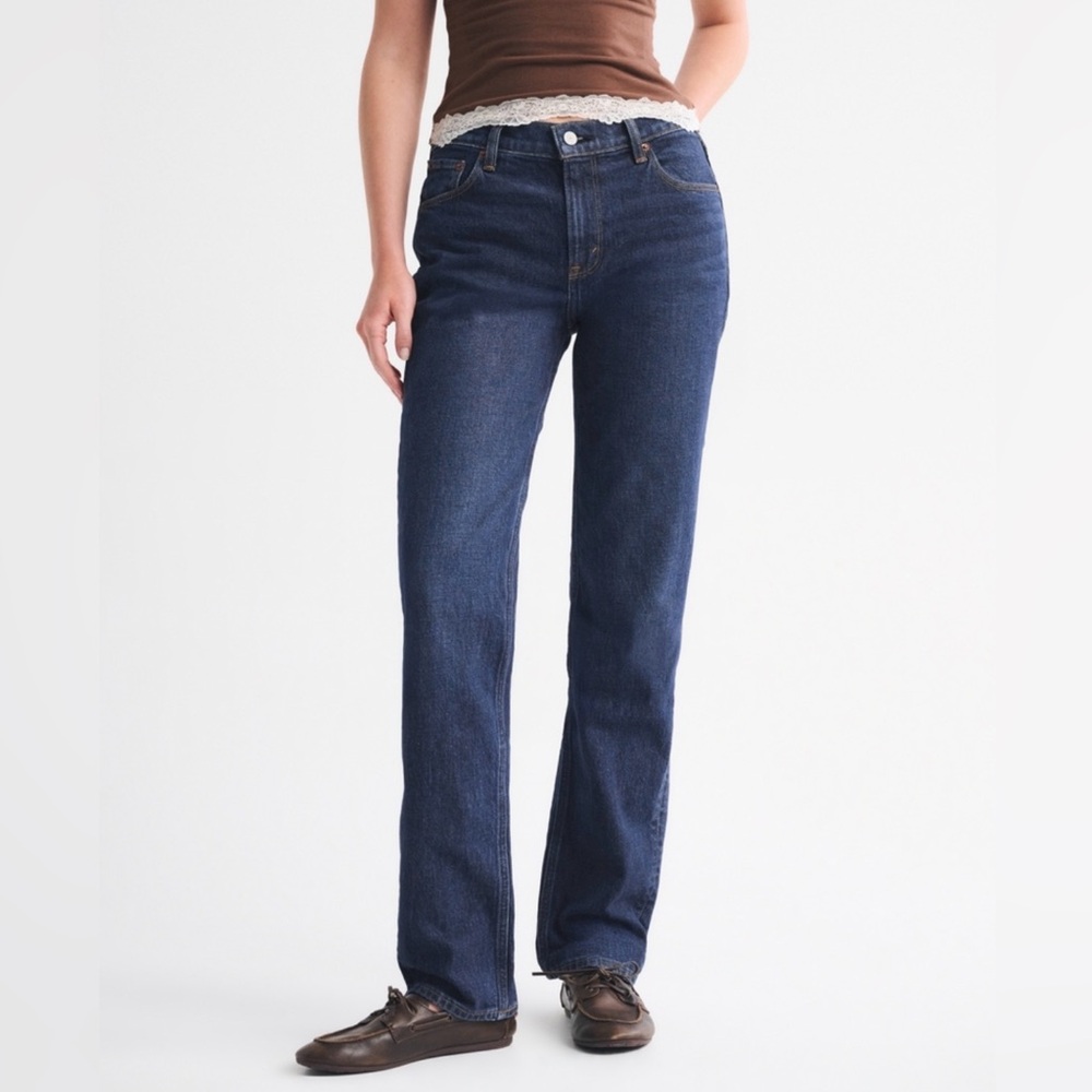 Abercrombie mid rise 90’s straight jean 25